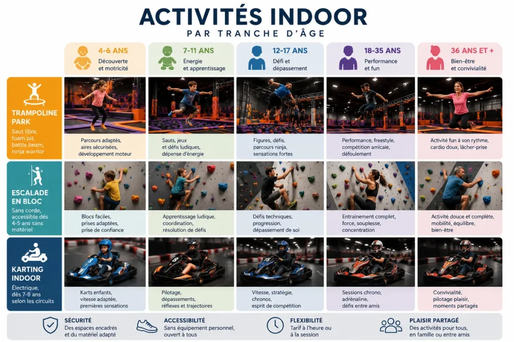 Activités indoor par tranche d’âge