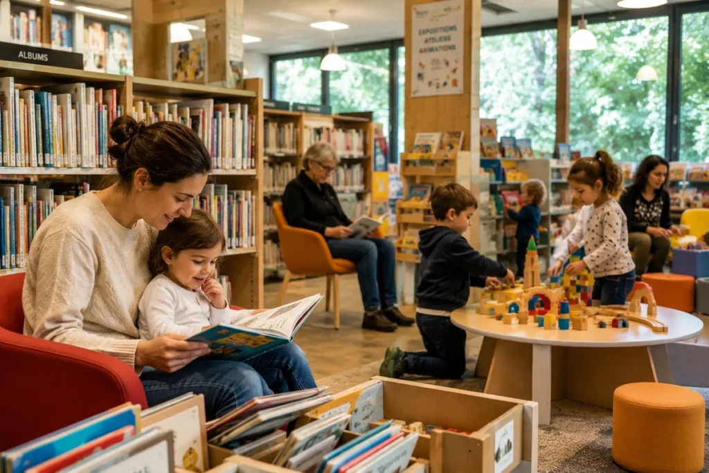 Espace chaleureux de lecture et jeu