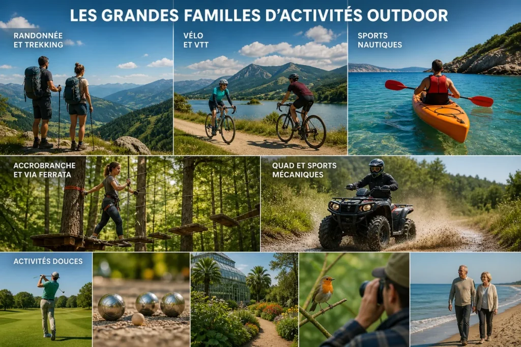 Les grandes familles d'activités outdoor