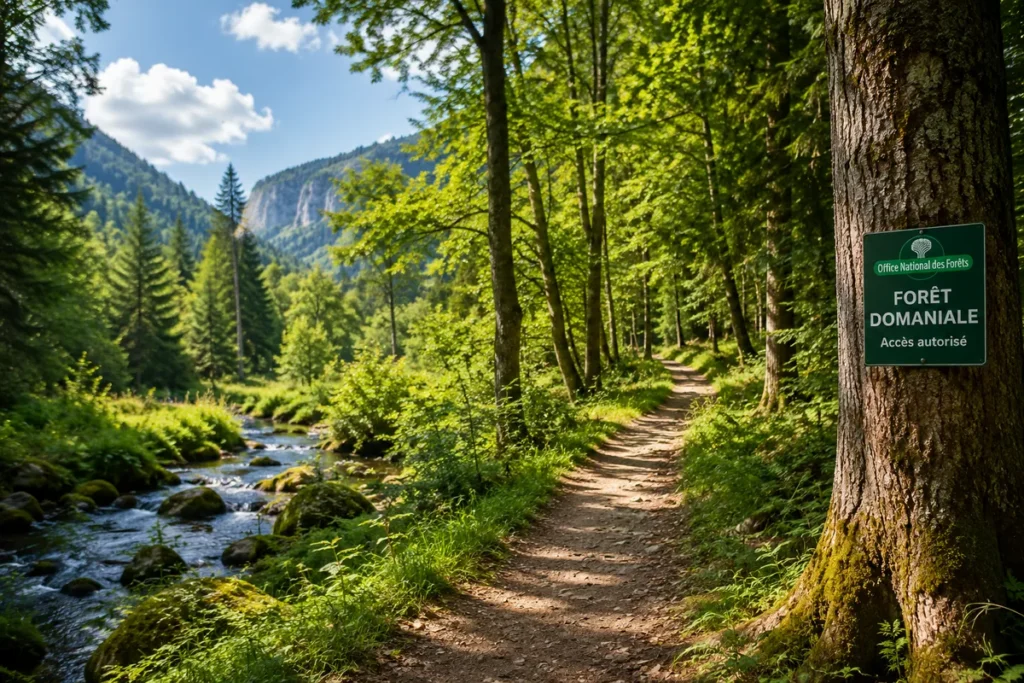 Sentier forestier dans une vallée tranquille