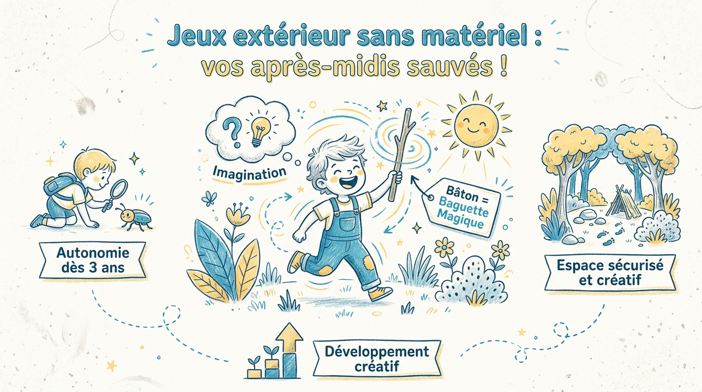 Enfants jouant dehors sans matériel