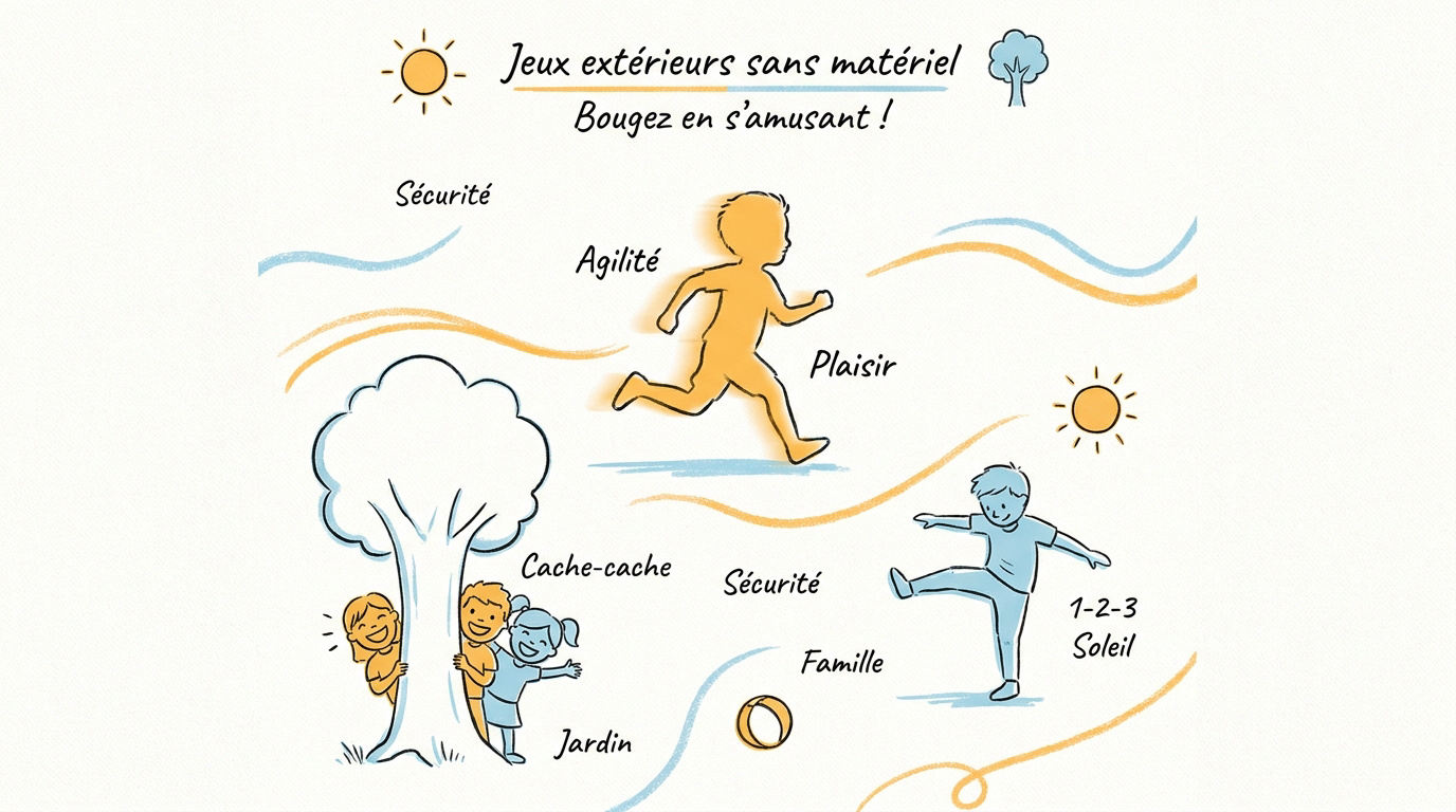 Enfants qui s'amusent en plein air sans matériel