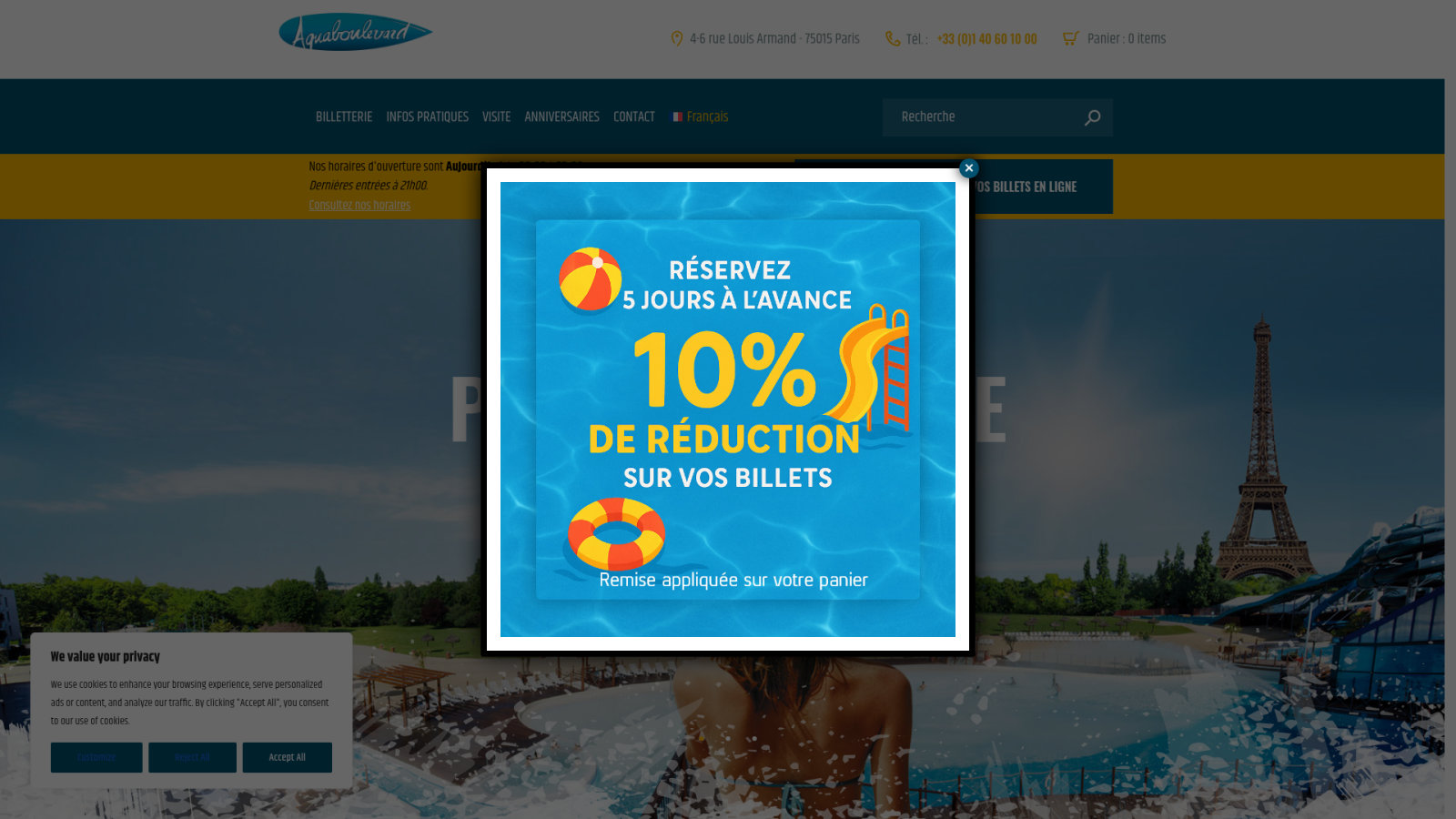 Horaires et tarifs pour organiser votre visite