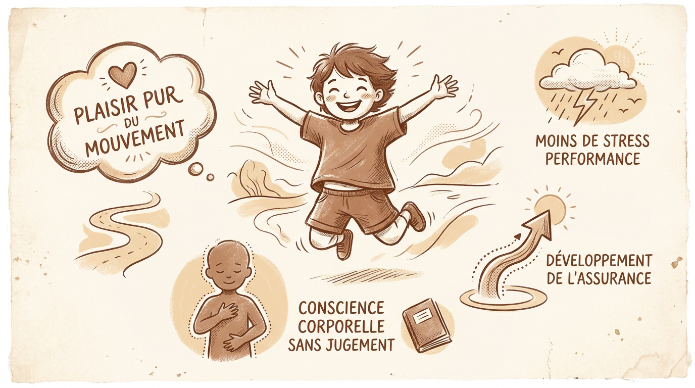 Enfant pratiquant une activité physique libre pour renforcer sa confiance en soi