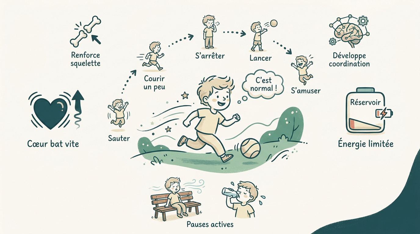 Enfant actif pratiquant une activité physique ludique