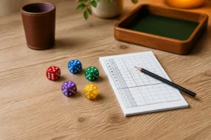 Des colores et feuille de score pour yams