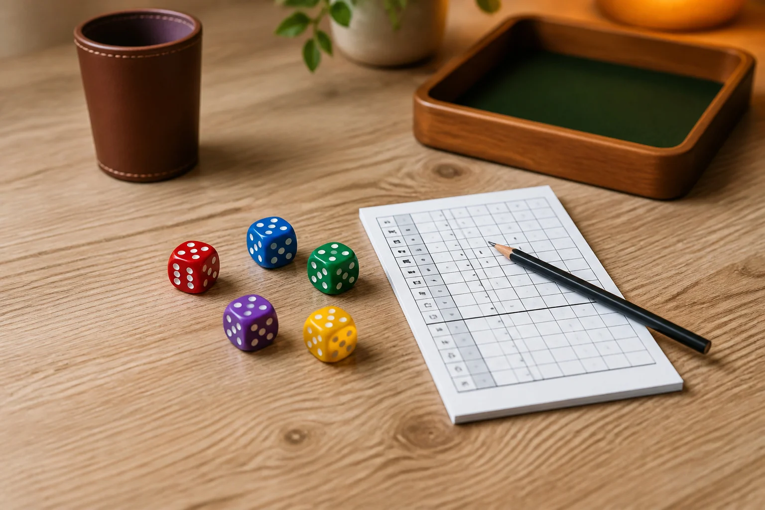 Des colores et feuille de score pour yams