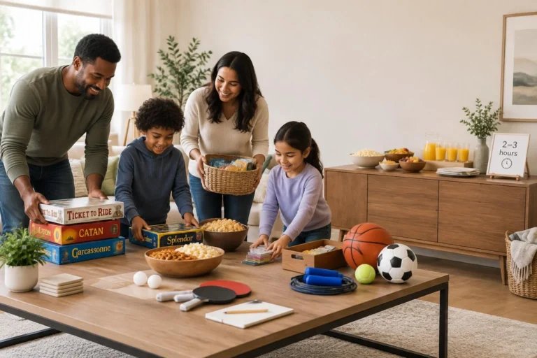 Après-midi jeux en famille sans disputes à la maison