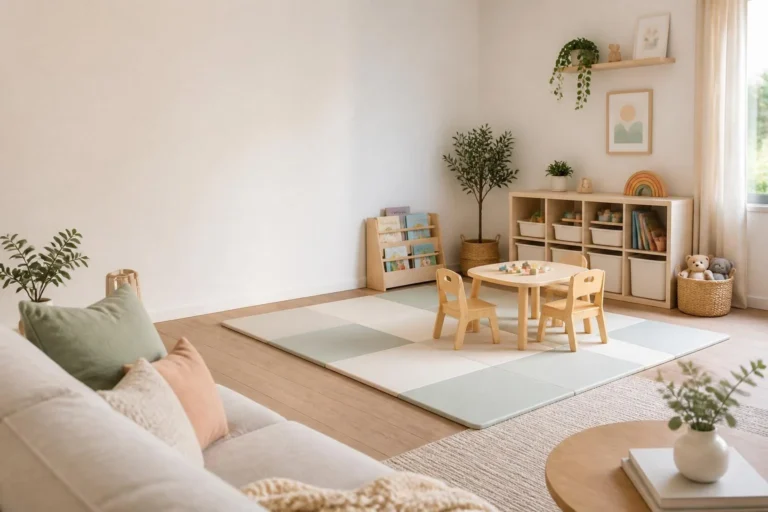 Coin jeu sécurisé sans pièce dédiée : salon & chambre