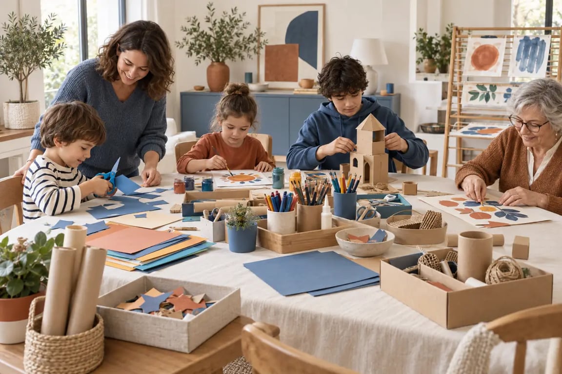 Comment organiser des après-midis de jeux créatifs en famille avec un espace de matériel bien préparé
