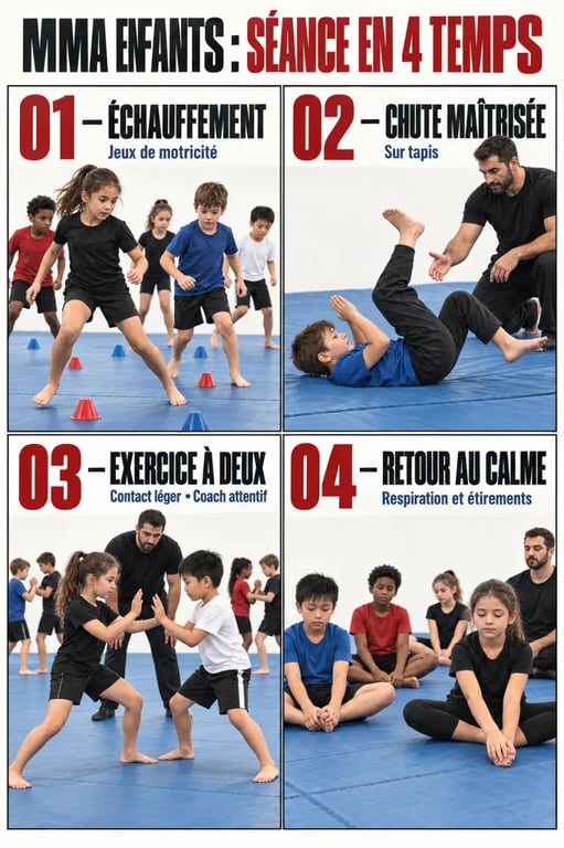 Comment initier ses enfants aux arts martiaux mixtes en toute sécurité : déroulement d'une séance MMA Kids encadrée