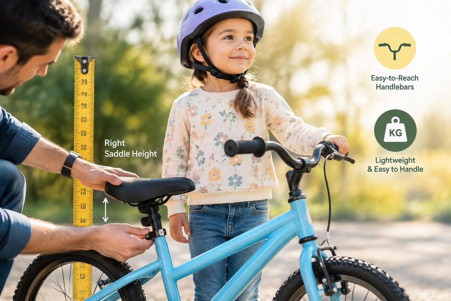 Premier vélo enfant : taille, poids et niveau réel