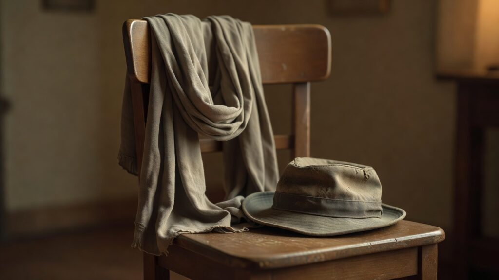 Écharpe et chapeau, déguisement déjà à la maison.