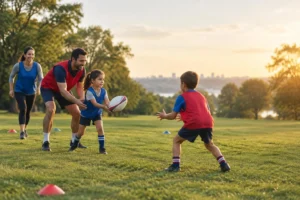 Rugby en famille : 3 jeux pour respecter et s’engager